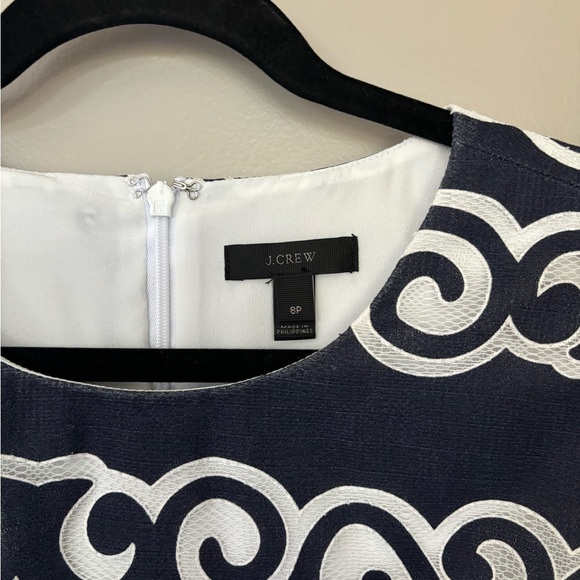 J. Crew Geometric Short Sleeve Dress, Size 8 Petite - Picture 4 of 8